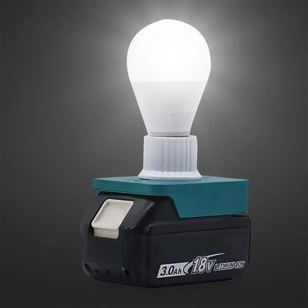 Portable E27 12-60V 7W Bulb Lamp LED Work Light Compatible For Makita 18V Bl Series Lithium Battery