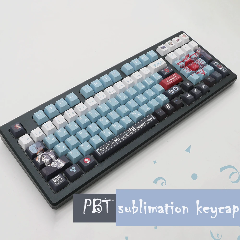 

For Evangelion Ayanami EVA zero machine PBT sublimation keycap cherry height 87/108 mechanical keyboard cap