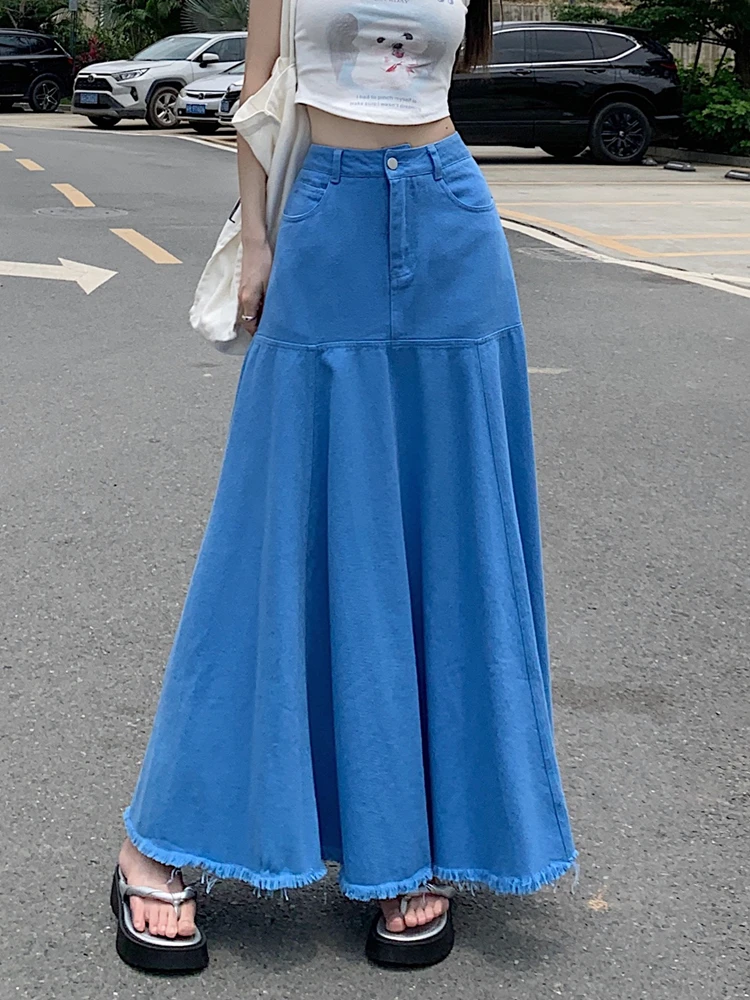 

Летняя женская юбка с высокой талией и оборками