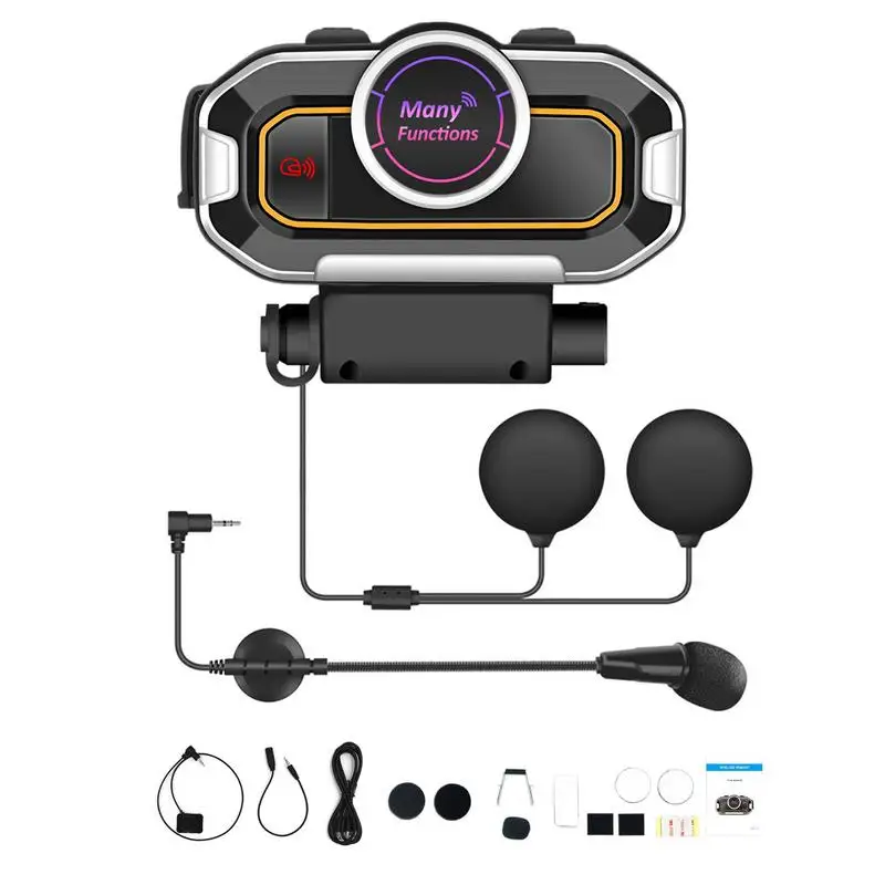 

Motorcycle Headset Speakers Motorcycle Wireless Headset With Stereo Sound 5.0 Helmets Intercom With Noise Cancellation/FM Radio