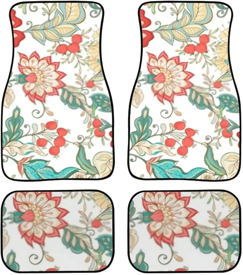 

4 шт., автомобильные коврики с цветочным принтом