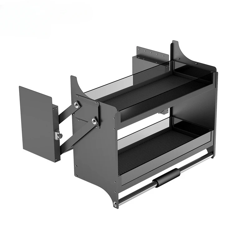 

The product can be customized. Factory straight hair cabinet basket storage hanging cabinet lifting basket kitchen cabinet cryst