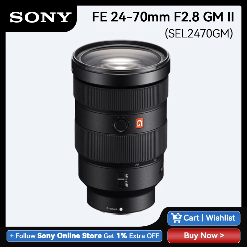 

SONY FE 24-70mm F2.8 GM II SEL2470GM2 G Master Full Frame Large Aperture Mirrorless Camera Lens for A7 SEL24 70 GM II F2.8
