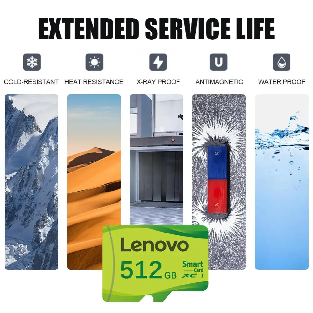 Фото Micro TF SD карта Lenovo 1 ТБ, класс 10, 512 ГБ, 256 ГБ №5