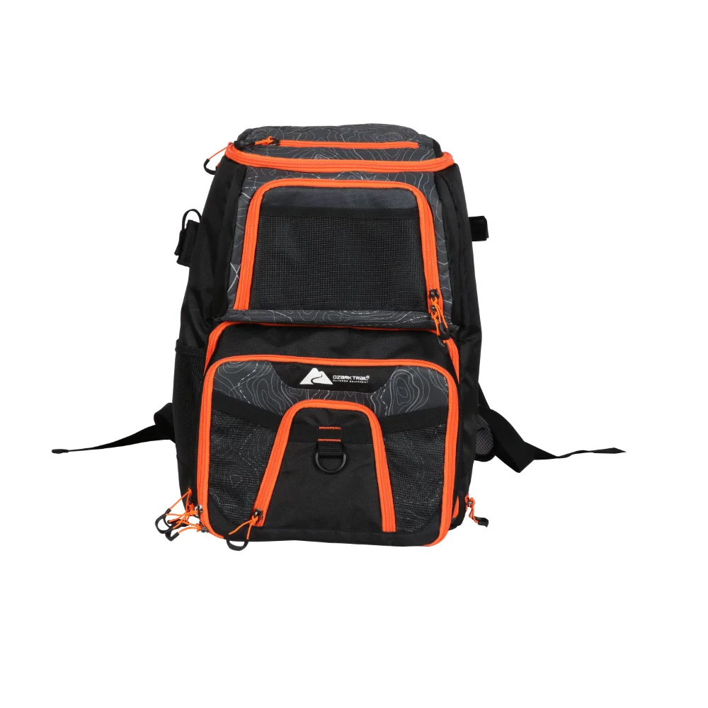 

Ozark Trail Elite Fishing Tackle Backpack with Bait Cooler, Black