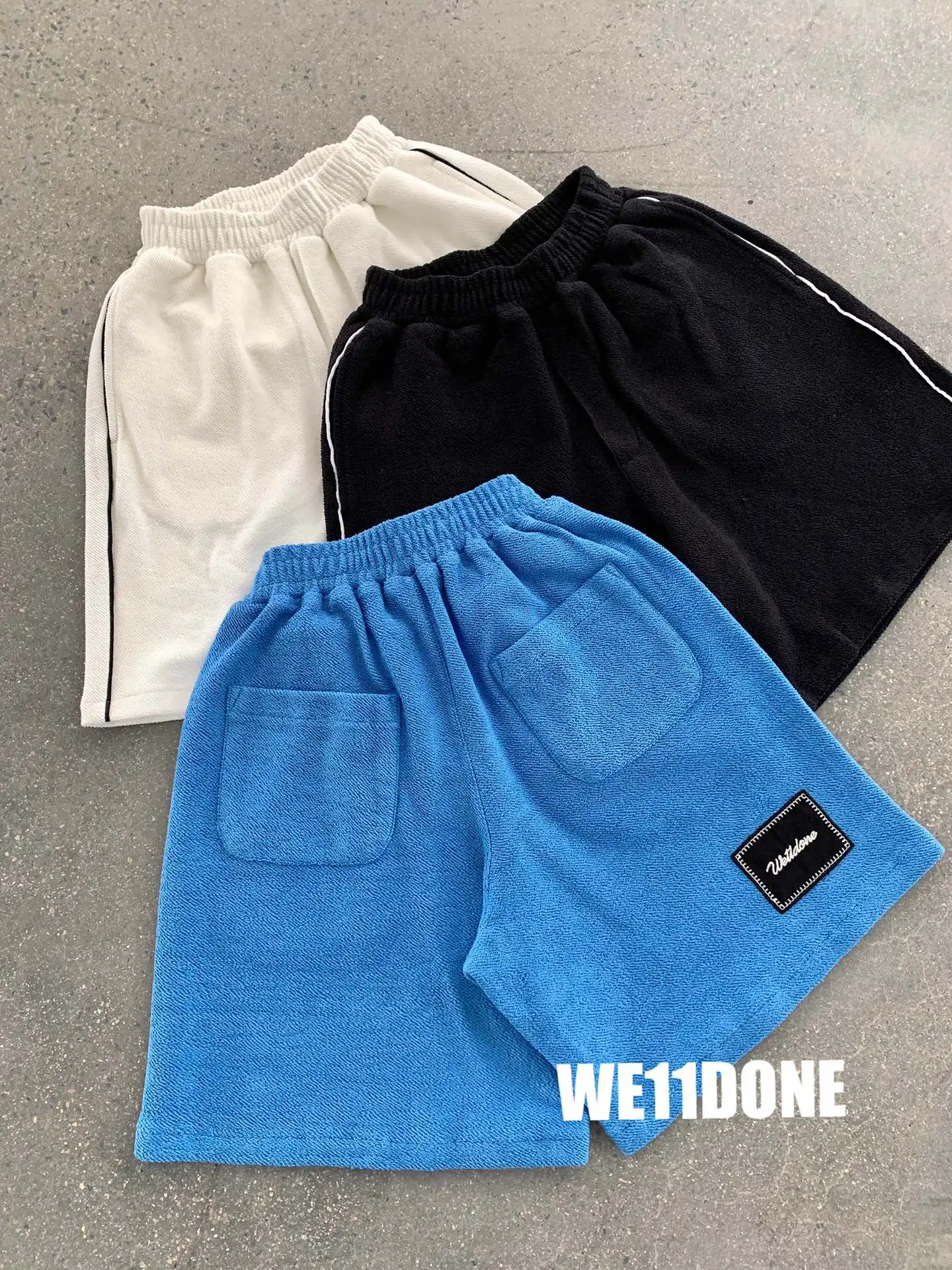 

1:1 Version We11done Logo Embroidery Shorts Men Women Couple 100% Cotton Shorts Hip Hop High Street Casual Oversize Shorts