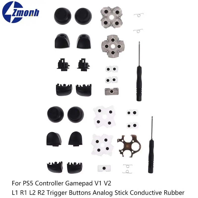 

For PlayStation 5 PS5 Controller Gamepad L1 R1 L2 R2 Trigger Buttons Analog Stick Conductive Rubber Repair For Dualsense Gamepad