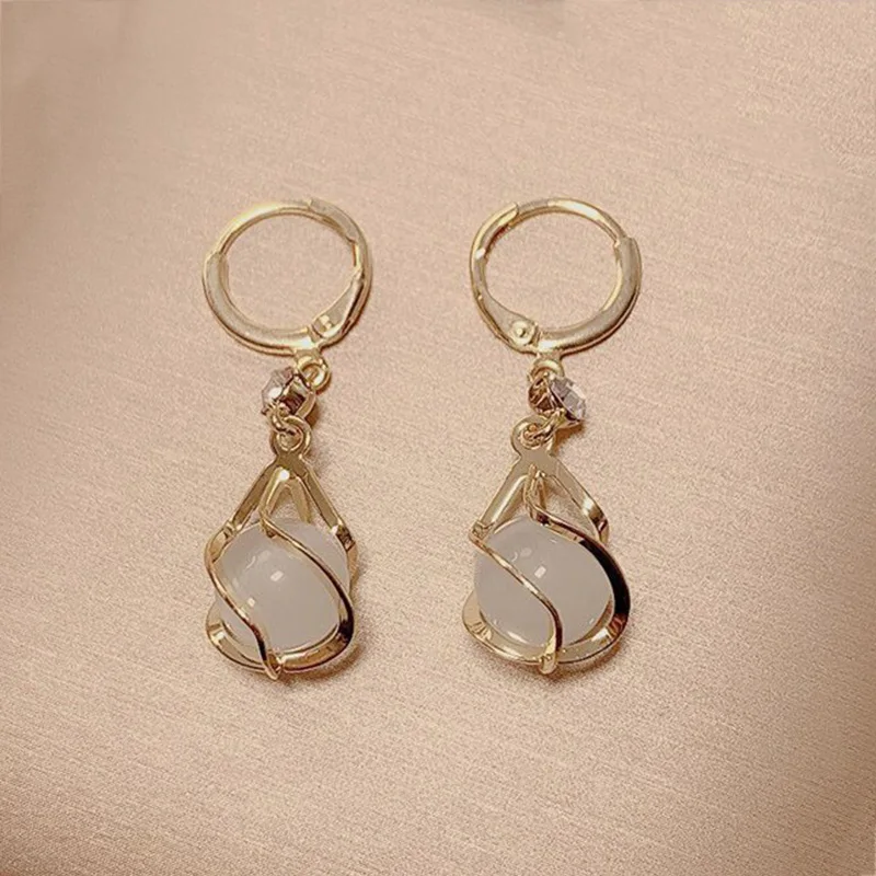 Rhinestone Earrings Asymmetric Hollow Opal Tassel Long Earrings 2022 Oorbellen Ear Rings For Girls Cерьги Jewelry Accessories images - 6