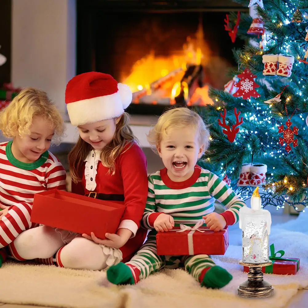 Рождественский снежный шар беспламенная свеча блестящая Рождественская Снежный