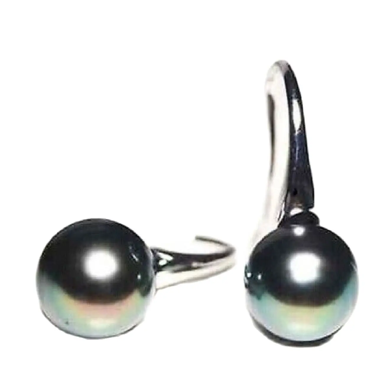 

Stunning Natural 10-11mm Tahitian genuine black peacock pearl earring