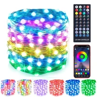 1020m btapp control led rgb string lights usb remote outdoor christmas garland music sync fairy lights for party wedding decor