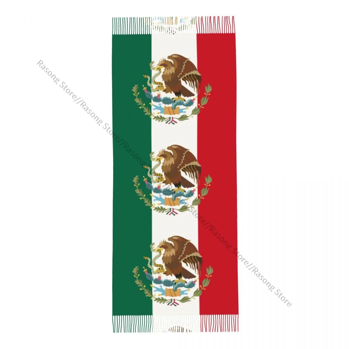 Осенне-зимние теплые шарфы с мексиканским флагом модная шаль кисточками повязка