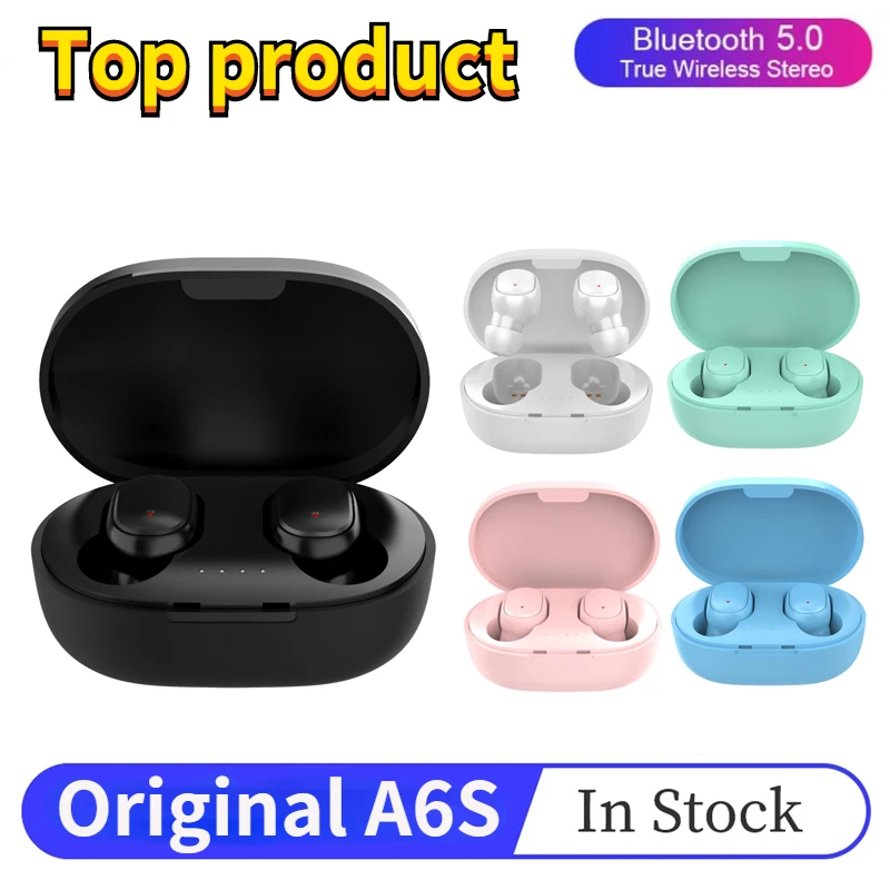 A6S 5,0 TWS Bluetooth-гарнитура для Xiaomi Airdots беспроводные наушники-вкладыши с шумоподавлением Микрофон для Redmi iPhone Huawei Samsung
