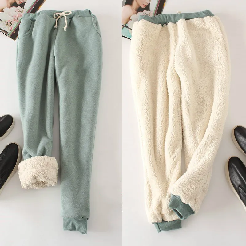 

9 Colors Winter Women Casual Solid Thick Warm Loose Cashmere Pants Cotton Harlan Pants Plus Size M-XXL for Daily Office Sport