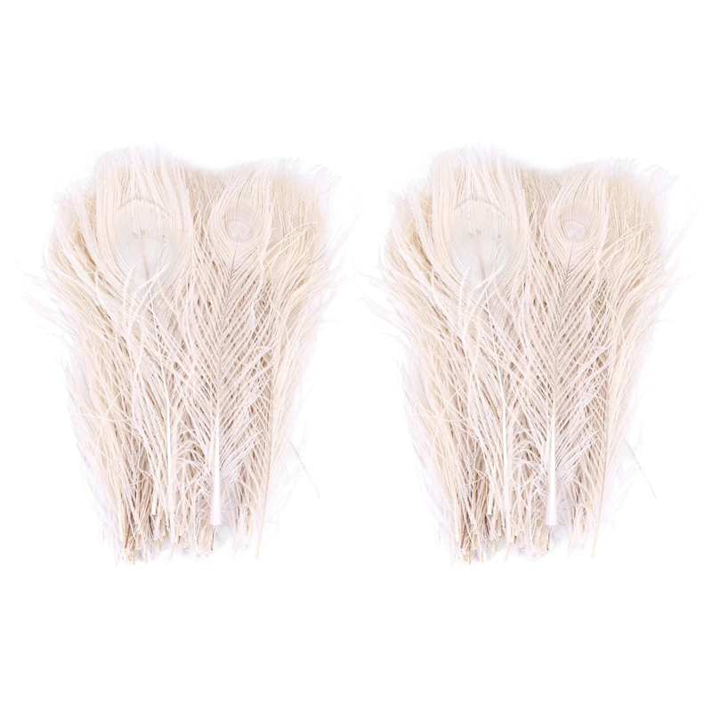 

New 100 PCS/Natural White Peacock Feathers In The Eye, 10 To 12 Inches Of The Peacock Feather Wedding Decoration