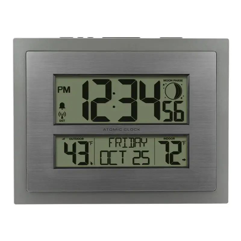 

Atomic Wall/Table Clock with Moon Phase & Calendar Home decor luxury modern design Battery powered clock д часы на сте