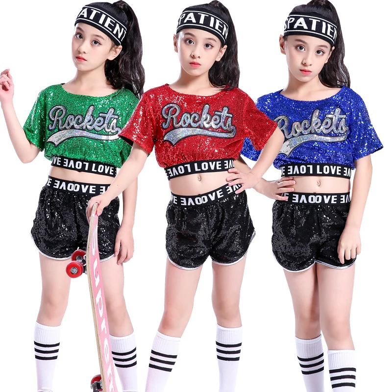 

Детский костюм для уличного танца, одежда для джазовых танцев, для девочек, в стиле хип-хоп, летний мужской костюм