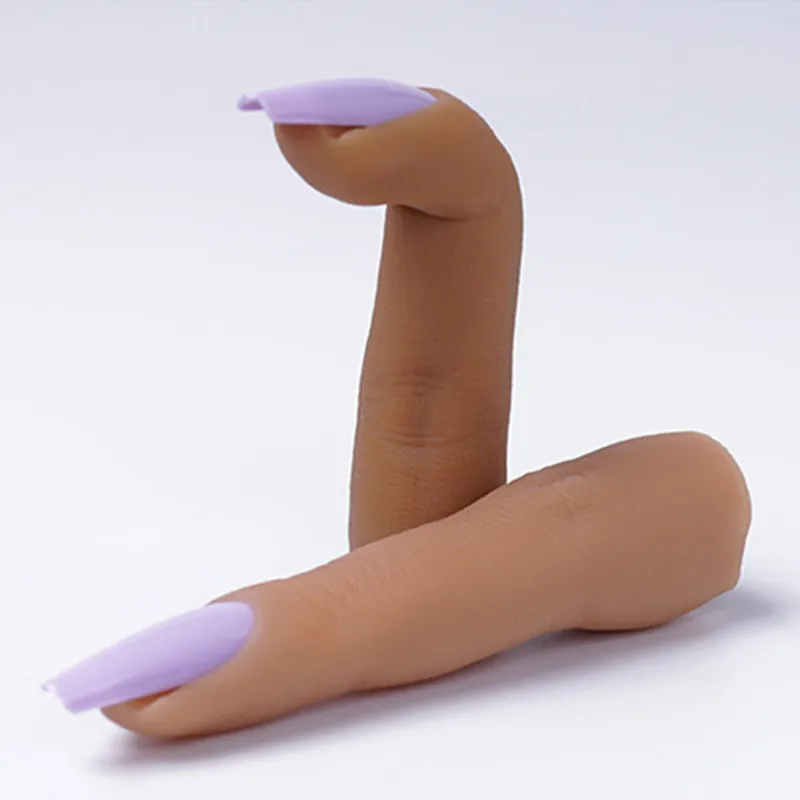 

Nail Silicone Practice Hand Model Joints Bendable Nail Enhancement Training Silicone Fake Finger For Training Nail Accessories