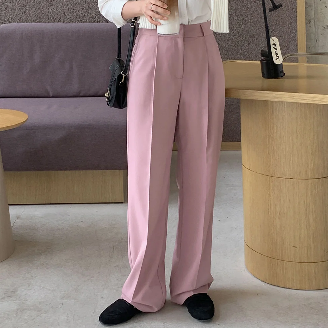 Новые популярные яркие цвета с высокой талией тонкие широкие прямые