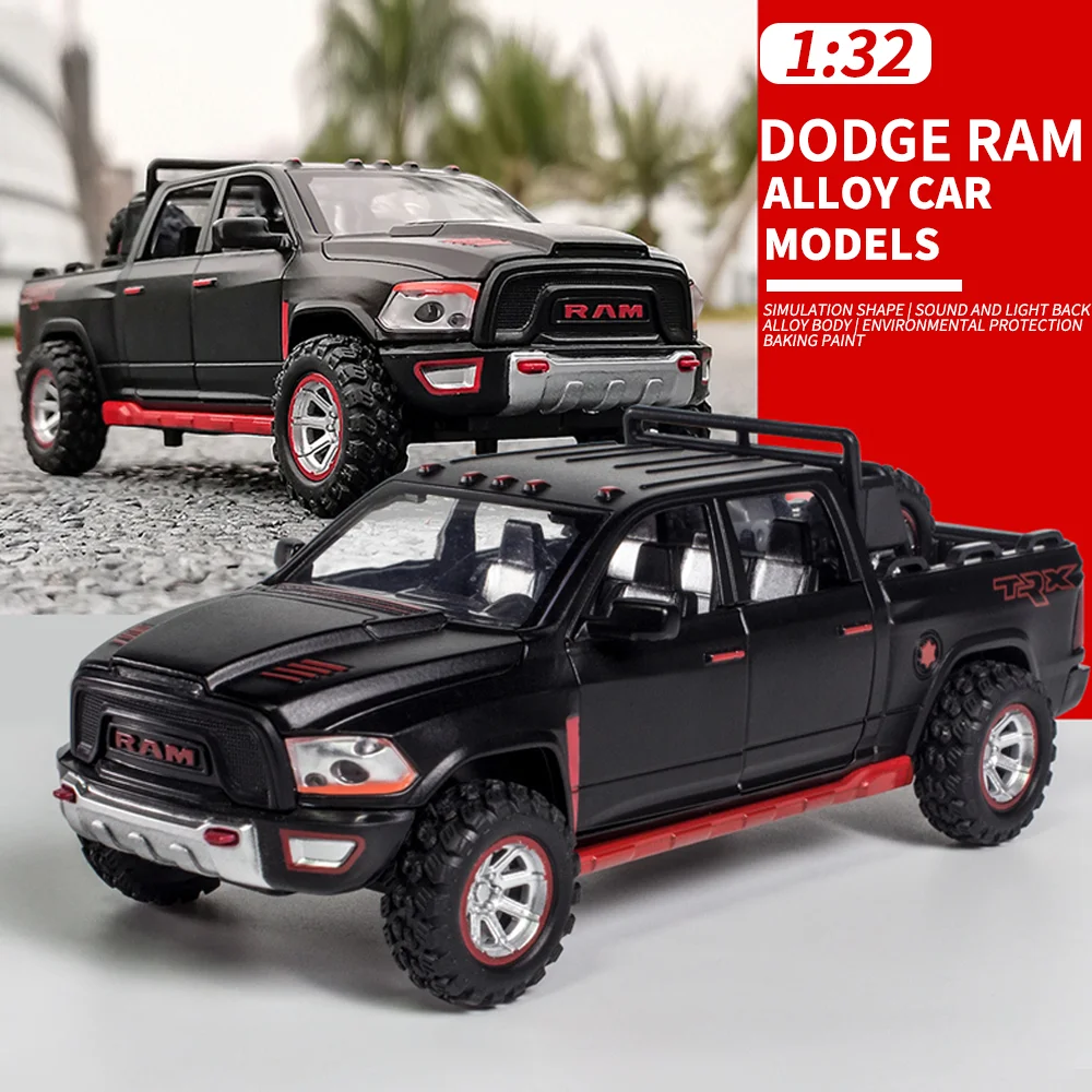 

1/32 Ram TRX Alloy Off-Road Car Model Miniature Car Simulation Die-Casting Sound And Light Children'S Toys Boys Collectibles