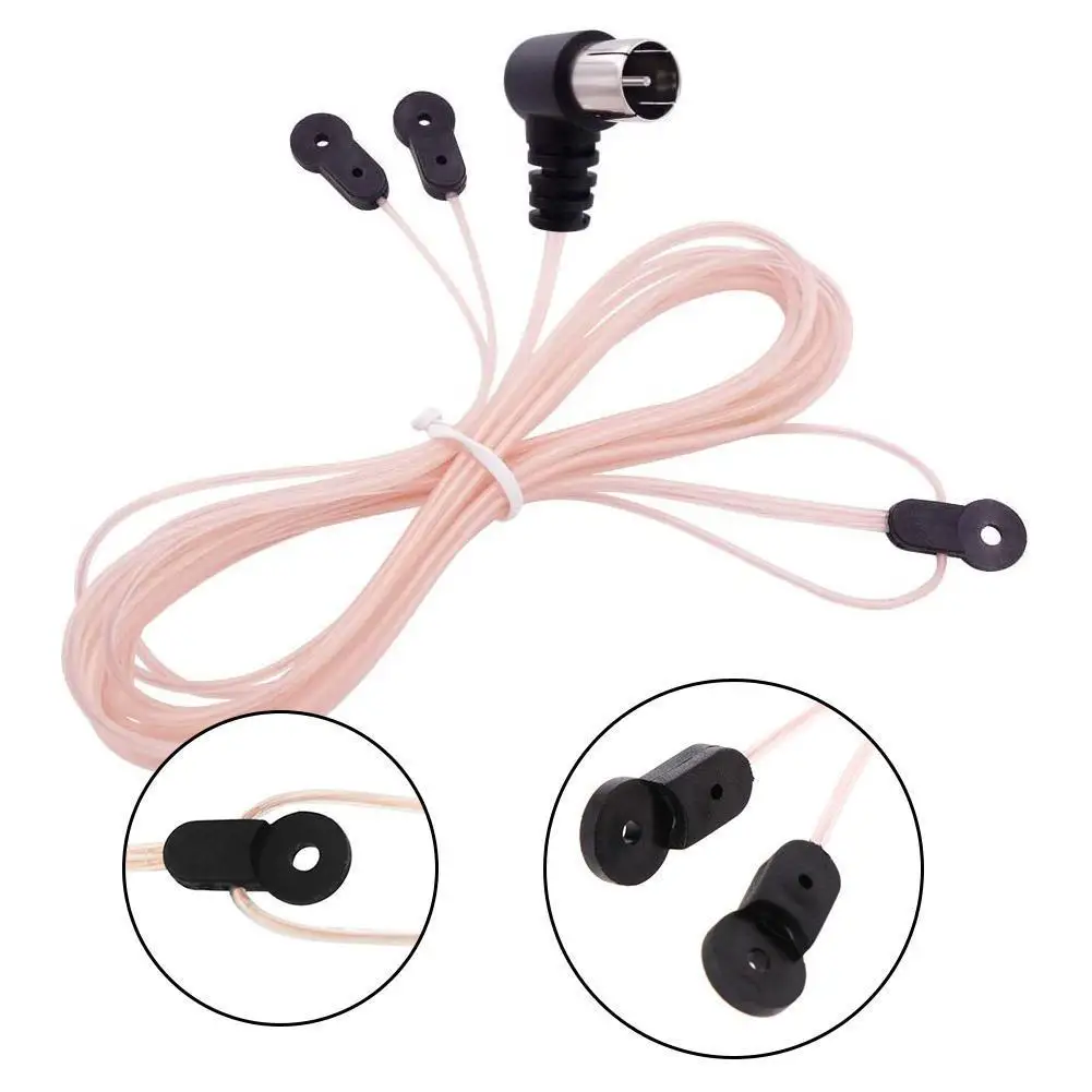 75 Ohm Dipole Indoor Antenna (88-108MHz) Transparent Dual Parallel Antenna Radio PAL To F Female Jack RF Coax Adapter Connector