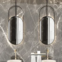 Shower Gold Backlit Bathroom Mirror Organizer Hanging Large Vanity Smart Mirror With Led Light Miroir Mural Home Improvement