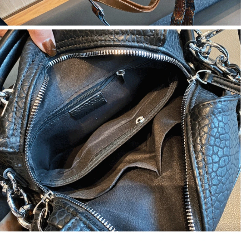 Fashion Hand Bag Women Chain Soft Leather Boston Shoulder Bag Women Large Capacity Office Bolsas de mujer Top Handle Handbag