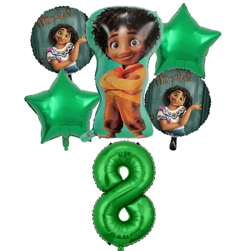 6pcs Disney Encanto Cartoon Isabella Luisa Dolores Antonio Balloons Air Inflatable Globo Baby Shower Birthday Party Decorations images - 6