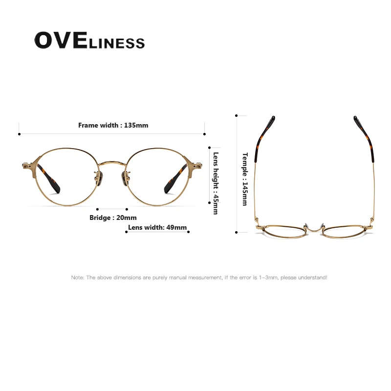 2024 оправа для очков из чистого титана мужчин и женщин круглые очки в стиле ретро