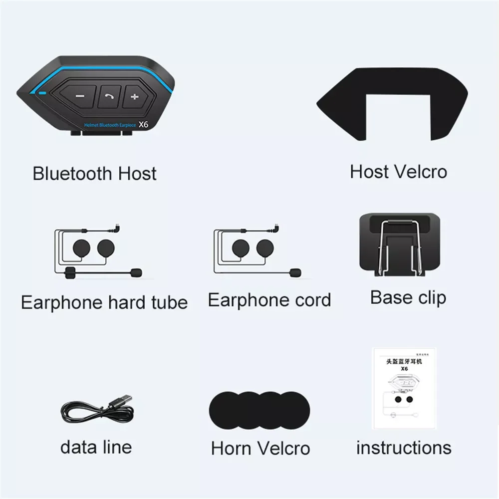 2Pcs/set Bluetooth 5.0 Motorcycle Helmet Intercom Use App Talking Universal Pairing Waterproof Interphone Headset enlarge