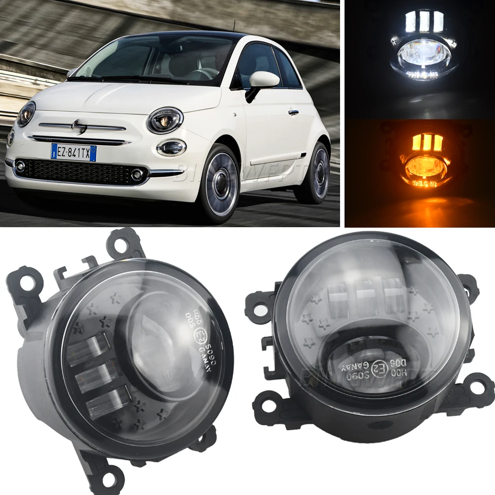 

2 X Car Left + Right LED Fog Light Assembly Daytime Running Light DRL 12V For Fiat 500 L4 1.4L 2012-2015 Punto Evo 2009-2012