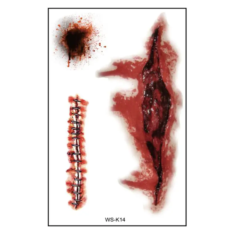 Водостойкие Временные татуировки 3D на Хэллоуин наклейки для макияжа украшения