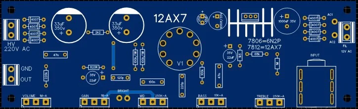 

Diy Handmade Guitar Case Head Circuit Board Twin Mini Tube Amp Pcb Board