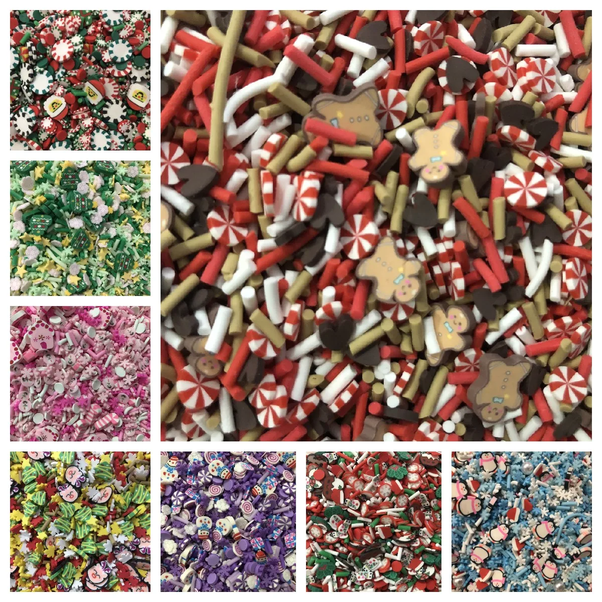 

100g/Lot Polymer Cute Christmas Mix Clay Slices Sprinkles for Crafts Making Nail Art ,Scrapbook DIY