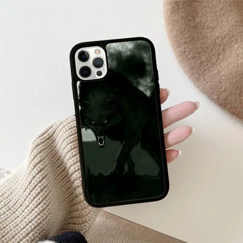 Animal wolf Phone Case Silicone PC+TPU Case for iPhone 11 12 13 Pro Max 8 7 6 Plus X SE XR Hard Fundas