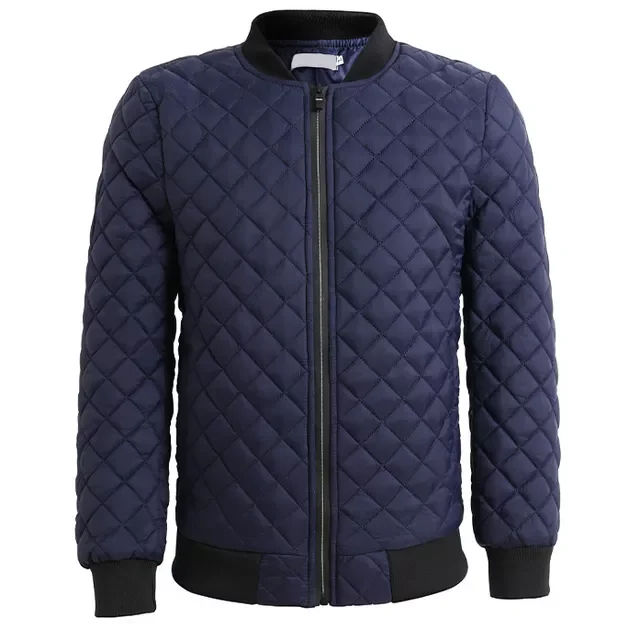 

Мужской тонкий пуховик, однотонная клетчатая куртка с рисунком ромбиками, повседневная верхняя одежда, осень