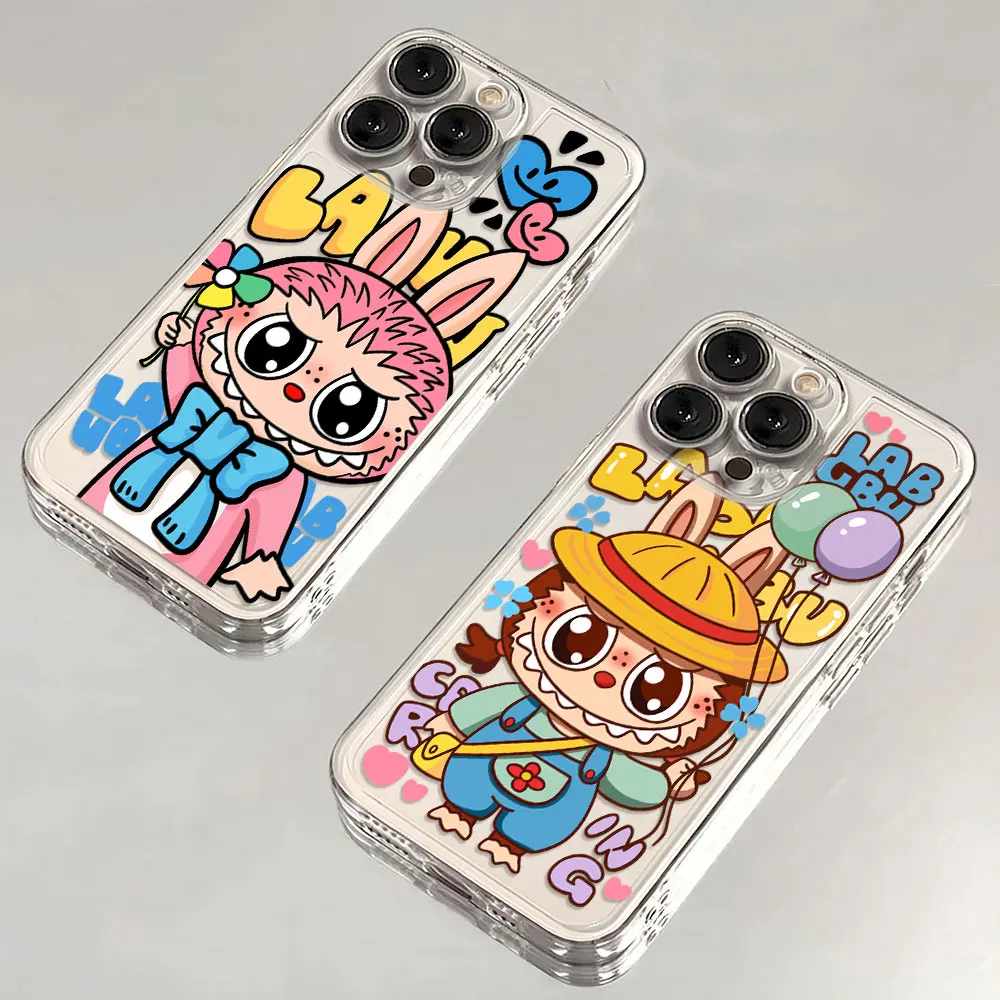 Cute cartoon Labubu Phone Case For OPPO Reno 12F 12 7 11 11F 10 2F 4 8 8T 8Z 7Z 6Z 6 5 Pro Plus 4G 5G Clear Soft TPU Cover