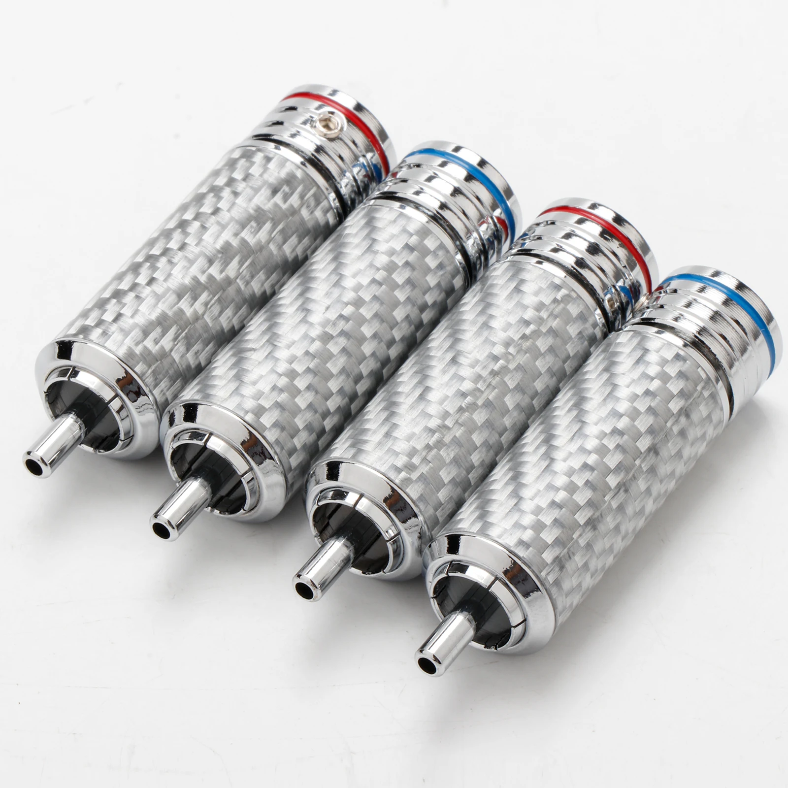 R1720 4 шт. белый углеродное волокно с родиевым покрытием RCA разъем для DIY Hi-Fi