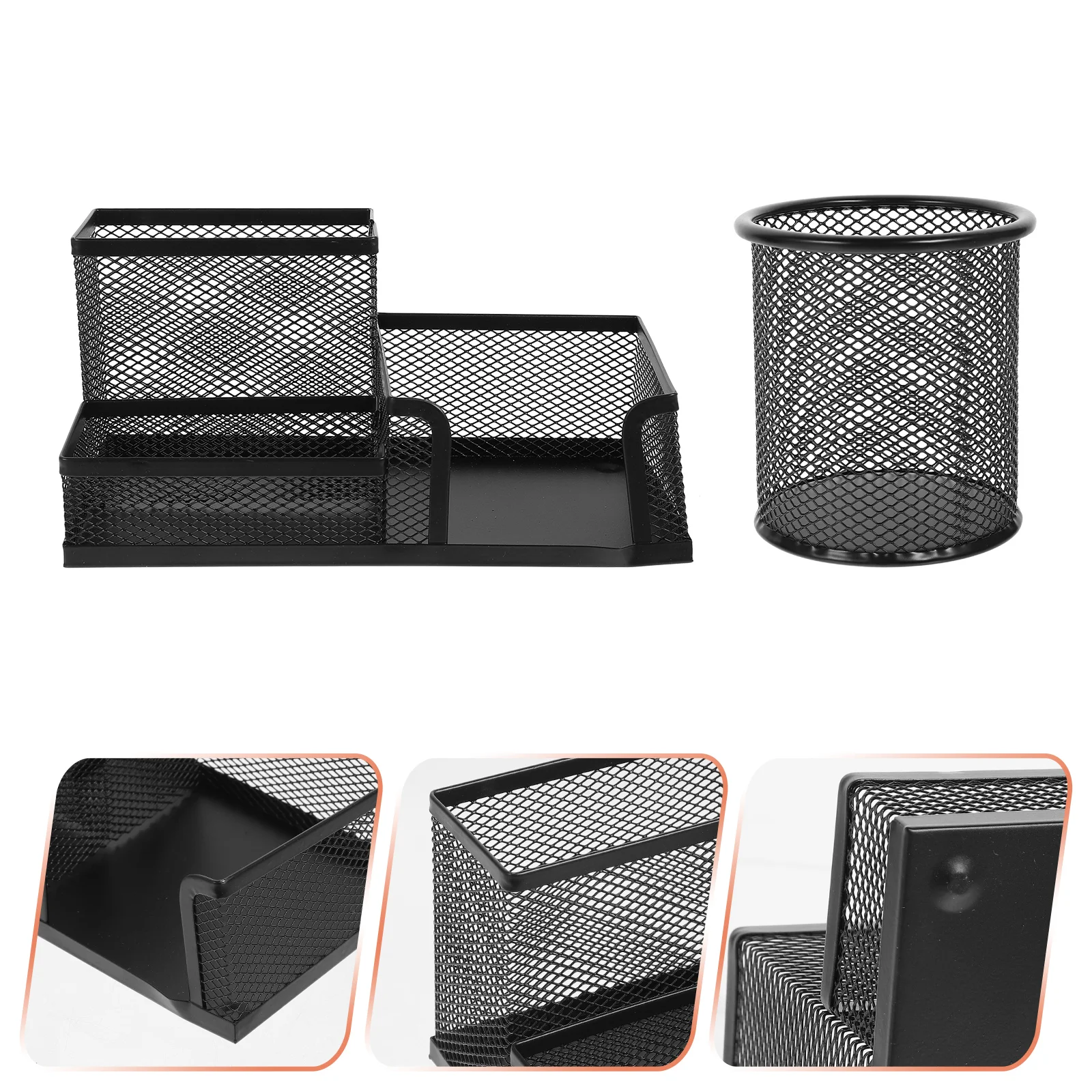 

Pen Holder Organizer Mesh Desk Office Wire Metal Fountain Case Cuppaper Clip Storage Stationary Makeup Brush Desktop Container