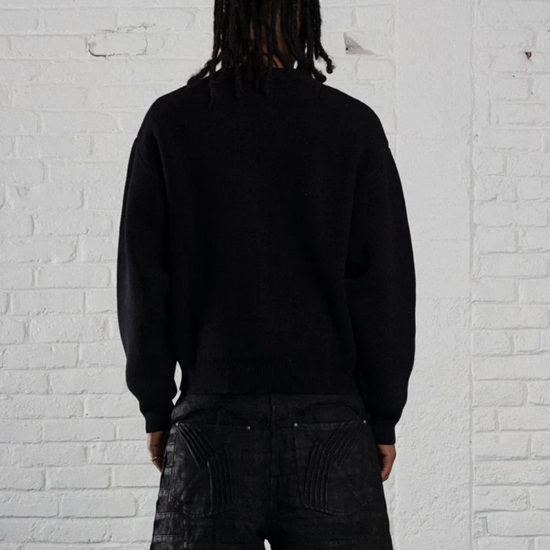 2024 мужской новый популярный свитер с винтажным узором и принтом круглый вырез