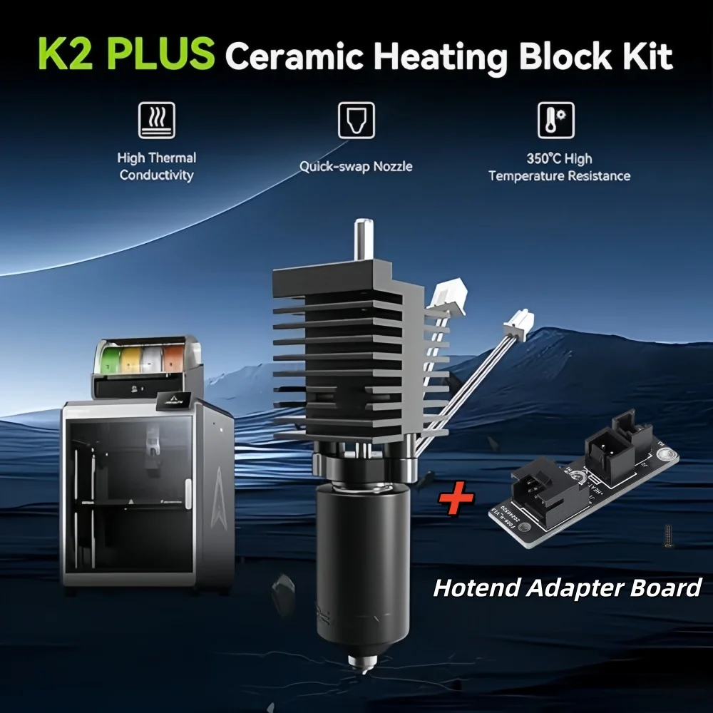 Фото Комплект для модернизации 3D-принтера Creality K2 Plus: хотэнд, сопло, плата адаптера хотэнда, Upgrade 300 ° Высокотемпературные аксессуары для экструдеров C-типа №4