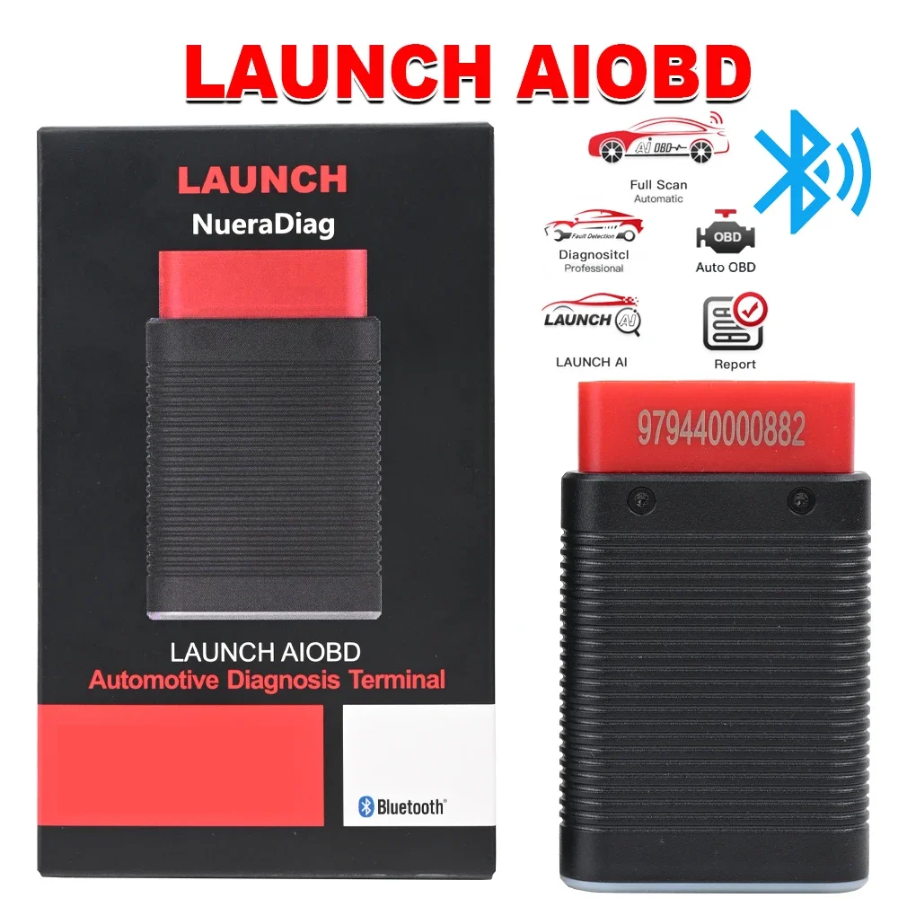 Фото Запуск AIOBD Bluetooth диагностический инструмент для автомобилей LAUNCH AI OBDII полносистемное сканирование DTC ECU кодирование иммобилайзер для iOS Android №2