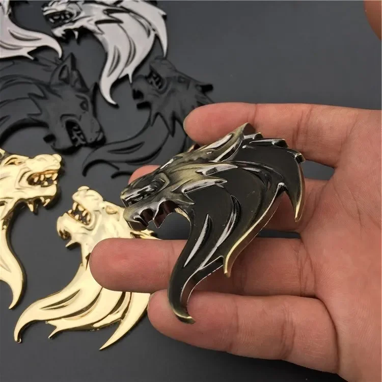 Металлическая наклейка на автомобиль с головой волка значок багажника эмблема