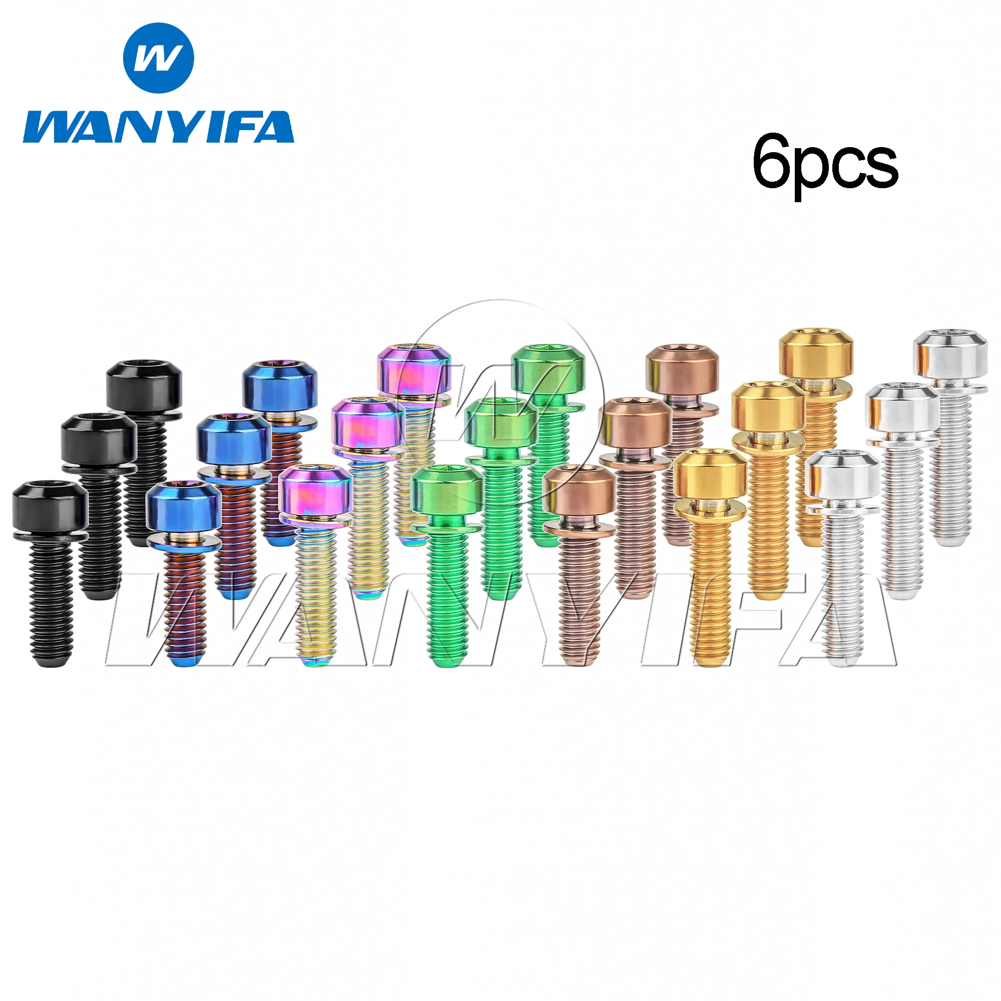 Титановые болты Wanyifa 6 шт. M5/M6x16 18 20 25 30 35 мм с фаской шестигранной головкой и