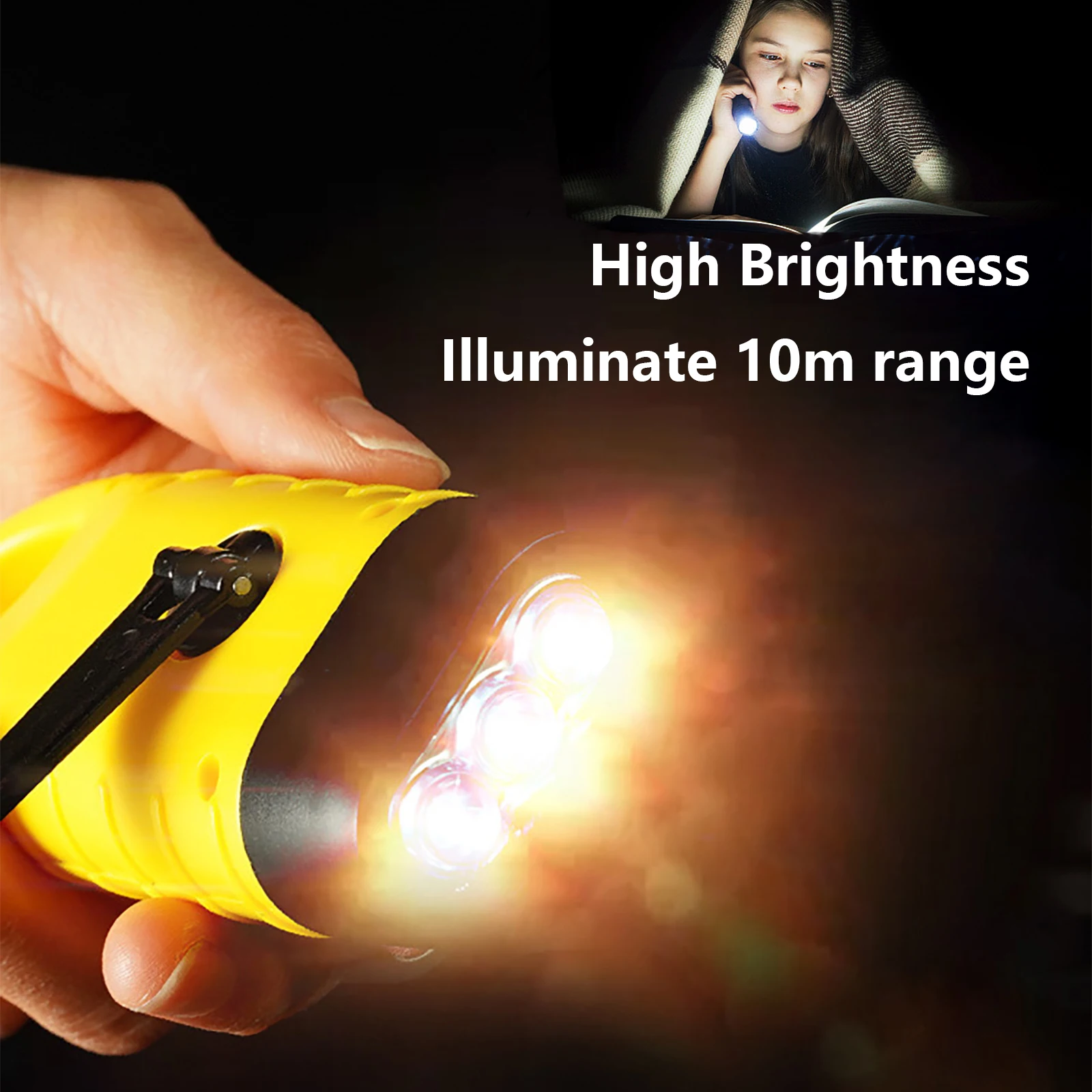 

1pcs 3 LED Solar Power Mini Torch Emergency Charge Flashlight Hand Crank Camping Hiking Emergency Light Outdoor Survival Tools
