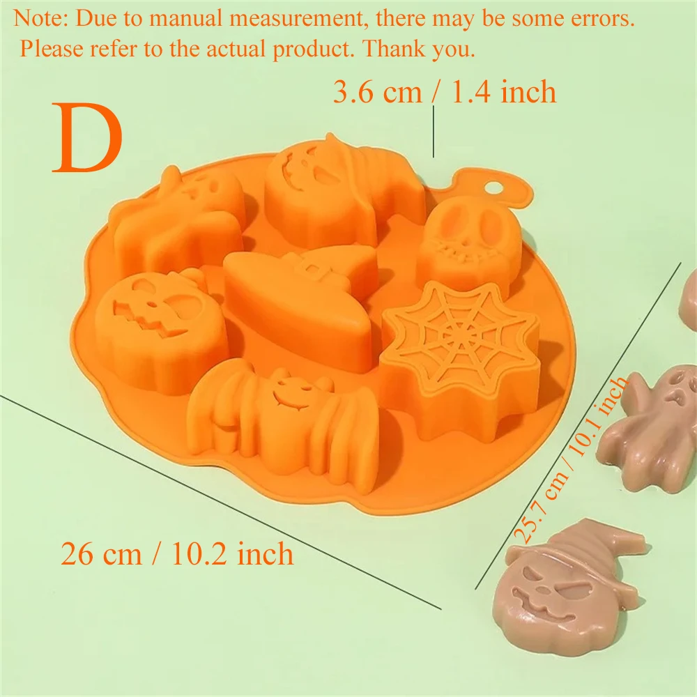 1 Шт. Силиконовая Форма Для Выпечки Тыквы На Хэллоуин Женская Антипригарная