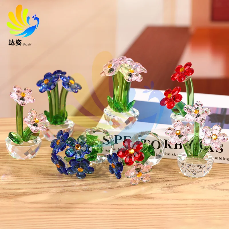 

Crystal Forget-ME-NOT Flower Figurines Valentine's Day Favors Gift for Her Wedding Centerpiece Table Decoration Ornament