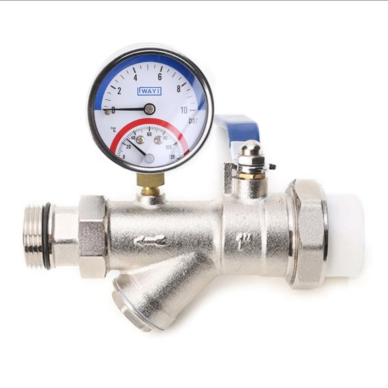 

2 in 1 Temperature Pressure Gauge Meter 0-10 Bar 1/8/1/4 Thermometer