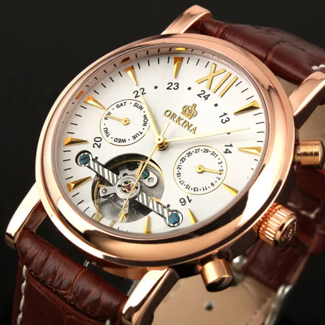 

MG.ORKINA MG Automatic Mechanical Wrist Watches 2023 Fashion Men Watch Luxury Tourbillon Watches Leather Free Shipping Items