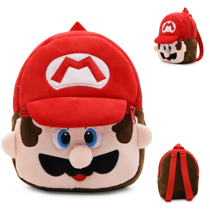 

Game Super Mario Bros Cartoon Plush Small Backpack Mario Luigi Anime Figures Toys 1-3 Years Old Kawaii Schoolbag Childrens Gifts